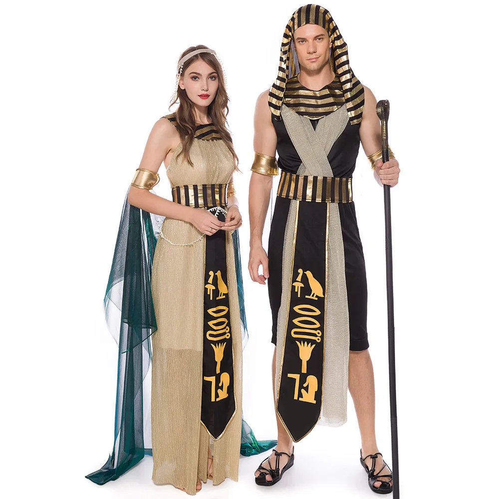 

Queen of Egypt pharaoh king queen cosplay costume men and women dress Halloween carnival party costumes