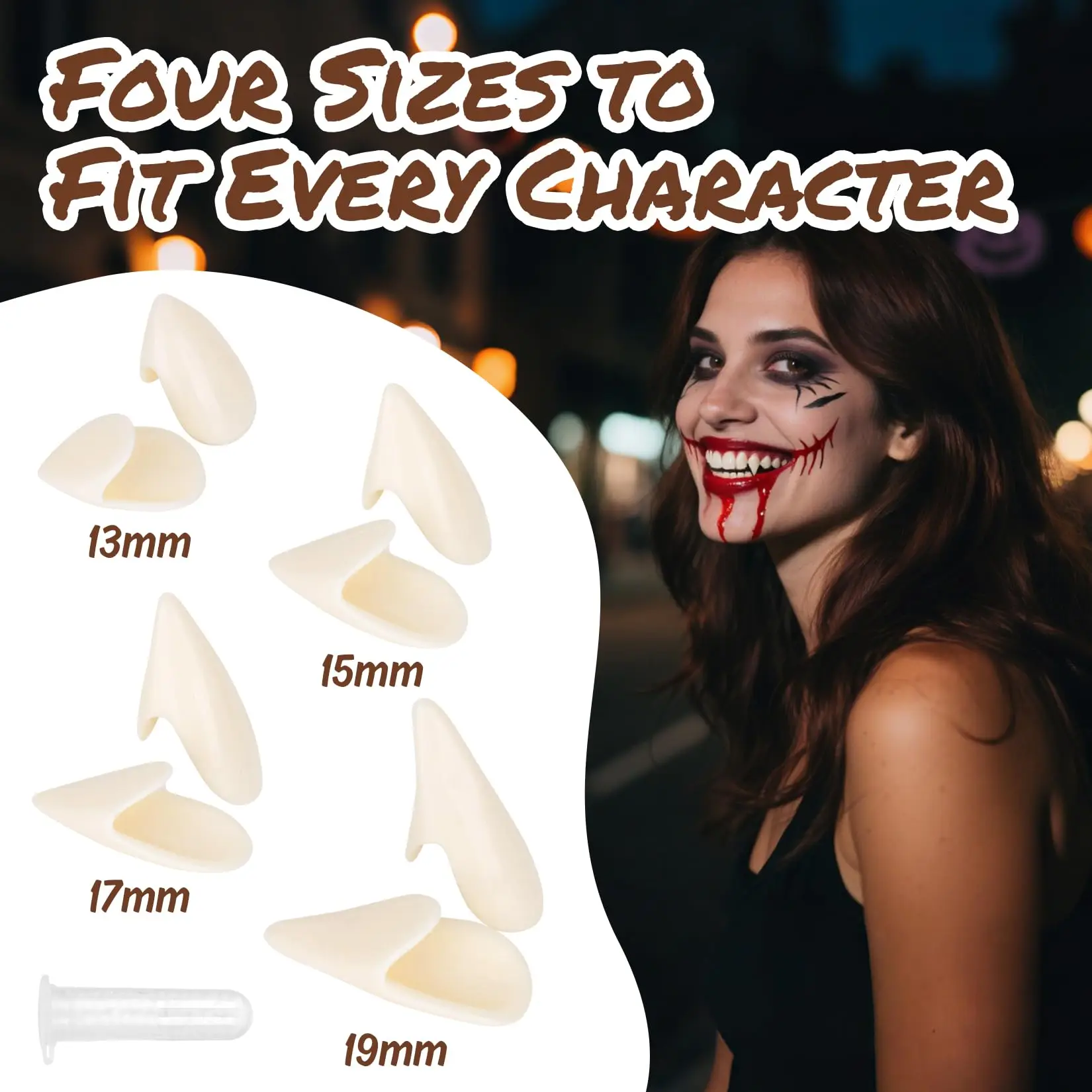 Vampire Teeth Fangs Dentures Props Halloween Costume Props False Teeth Solid Glue Denture Adhesive Halloween Party Decor