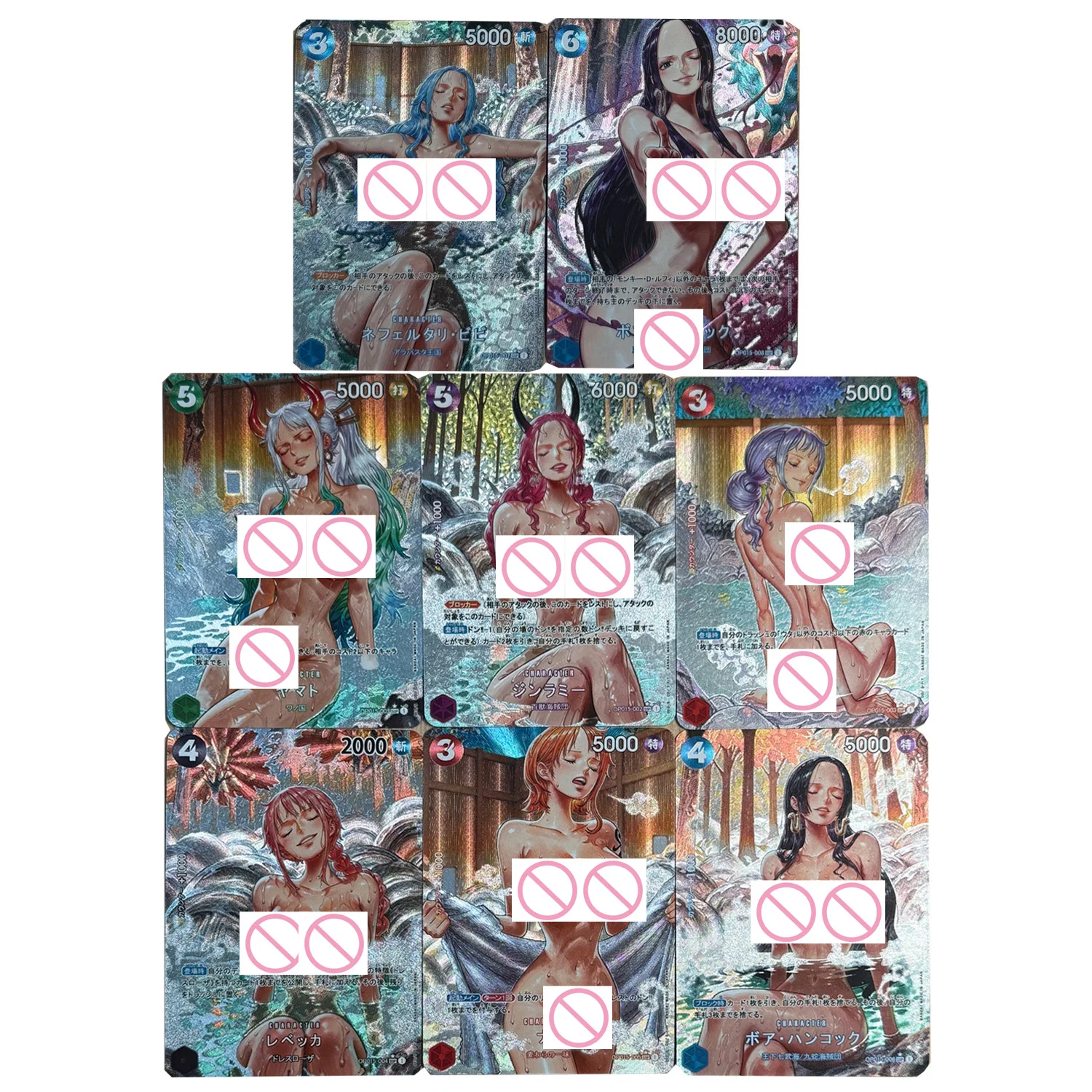 

8Pcs/set Diy Self Made One Piece Nami Hancock Collection Card Coarse Flash Hot Spring Opcg Vivi Anime Cards Gift Toys