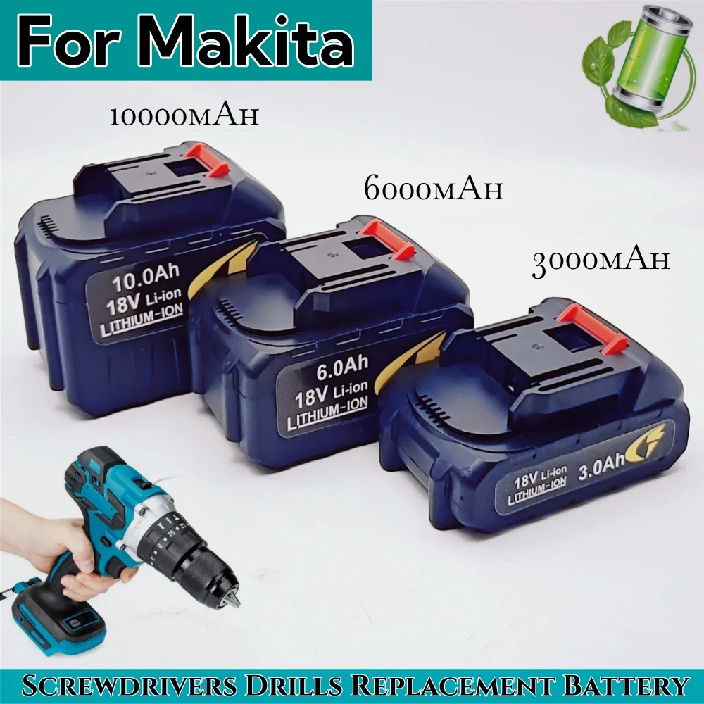 

Литий-ионный аккумулятор для инструментов 18 В, 10,0 Ач, 18650, с высоким разрядом, подходит для замены отверток/сверл Makita