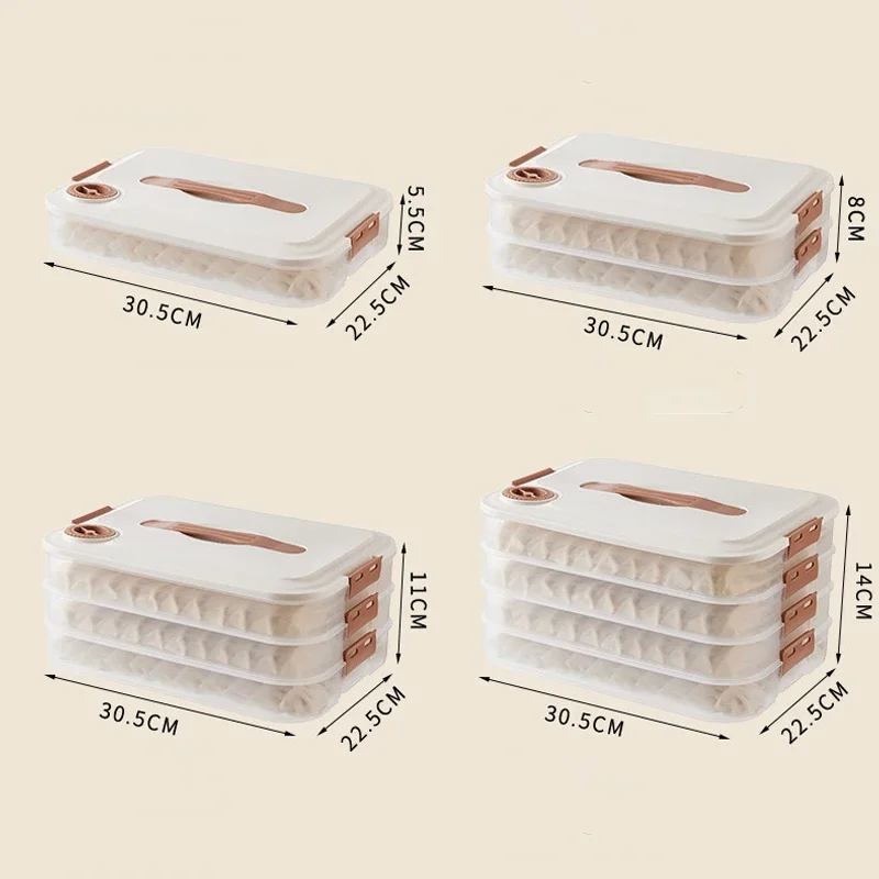 Multilayer Dumpling Box Fresh-Keeping Organizers Quick Freezing Refrigerator Storage Box Household Food Egg Frozen Box Wonton