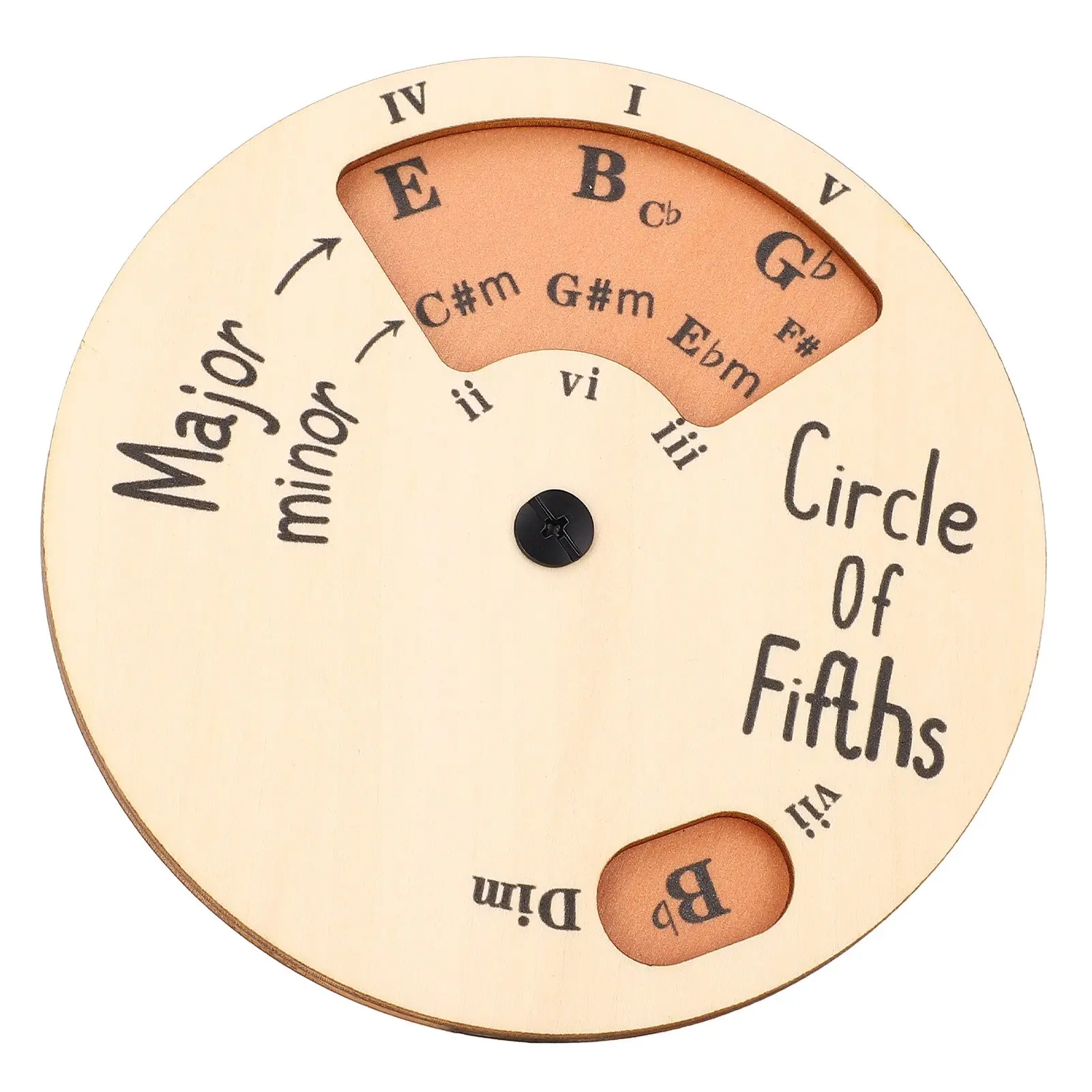 Wooden Melody Tool Round Circle of Fifths Wheel Melody Chord Tool for Learning Practice Training