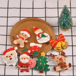 8Pcs 42-68mm Cute Christmas Tree/Bell/Snowman/Elk Patches Clothes Appliques Crafts DIY Decor Sewing Accessories Party Xmas C4112