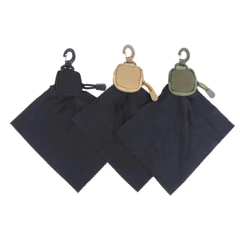 Tactical Storage Eyeglass Cloth Bag Ultra-Fine Fibers Cleaning Cloth One-piece Folding Storage Eyeglass Cloth Hunting Accessorie view 2