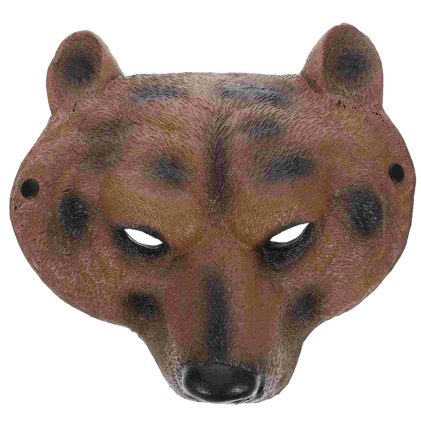 Half Face Animal Bear Mask Masks Halloween Costumes Decorations Party Supply Pu for Kids Man Facial