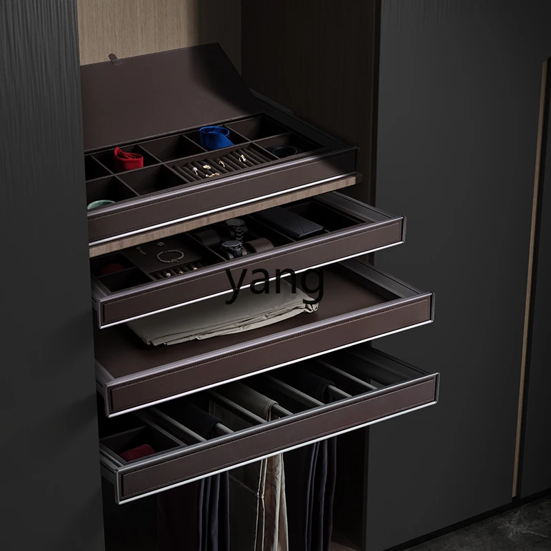 LH basket drawer type built-in cloakroom wardrobe jewelry box telescopic plaid pants rack