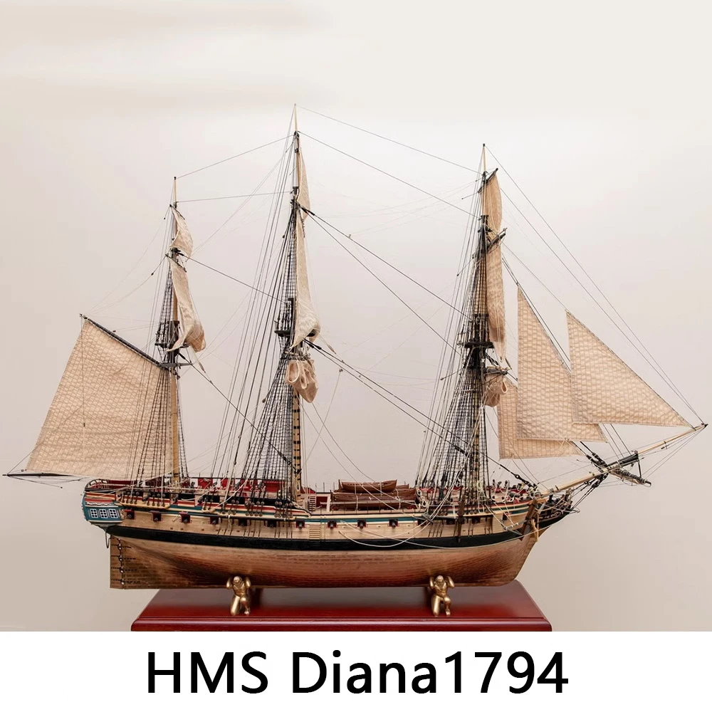 1/64 hms diana1794 diy simulation holz segelschiff modell montage kit spielzeug geschenks ammlung britische marine fregatte