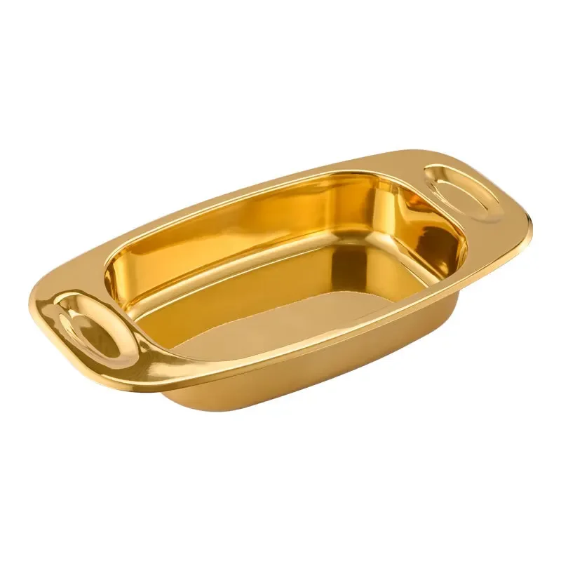 

Корейская тарелка с рыбой на гриле из нержавеющей стали, глубокая прямоугольная тарелка, коммерческая сухая тарелка для раков, бинауральная индукционная тарелка