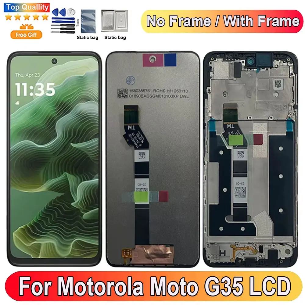Pantalla LCD de 6,72 pulgadas para Motorola Moto G35, Panel táctil, piezas de repuesto para pantalla Motorola Moto G35 con marco