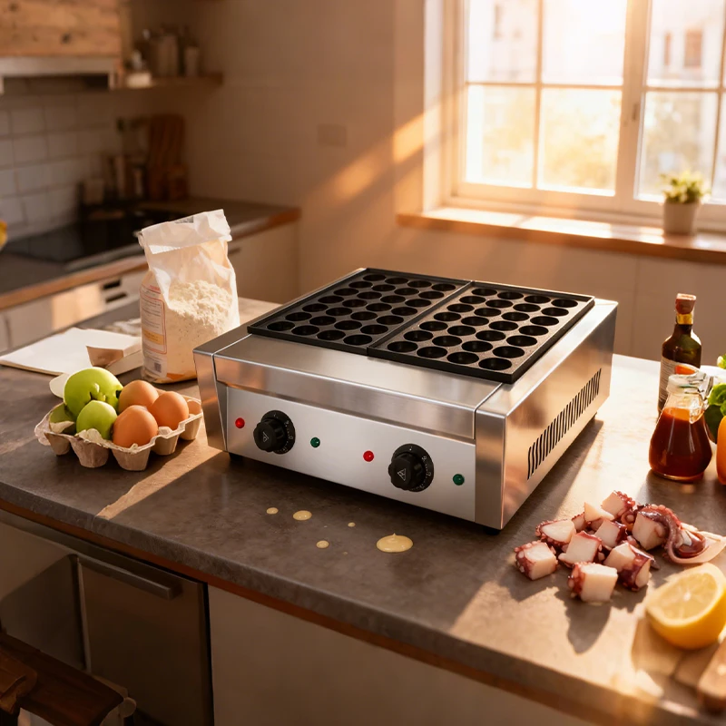 Máquina eléctrica para hacer Takoyaki de 56 agujeros, máquina para hacer bolas de pulpo japonesas antiadherentes, herramientas de cocina para hornear profesionales, comida callejera