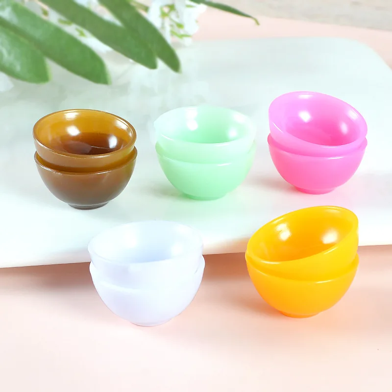 

100pcs Resin Multi Color Simulation Soup Bowls Modle DIY Scrapbooking for Kitchen Dollhouse Decor Accessories