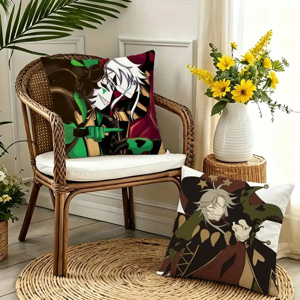 Pierrot and Harlequin Pillow Case Cushion Cover Throw Pillow Case For Car Sofa