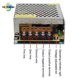 12V 5A 60W Power Supply Adapter Regulated Switching Transformer AC110V to DC 12V for LED Strip Light CCTV Camera