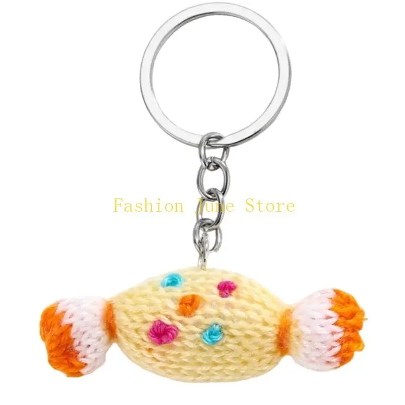 N5KA Soft Yarn Candy Keychain Charm for Daily Carry and Gift Add-Ons