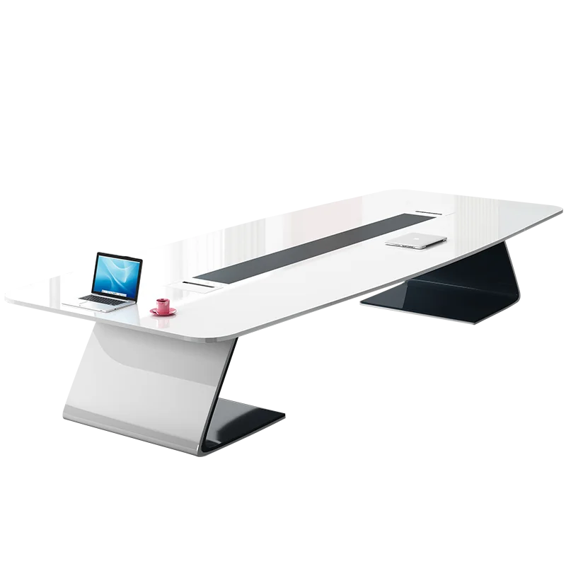 &Modern White Paint-Baked Conference Table Large Training Table Conference Table