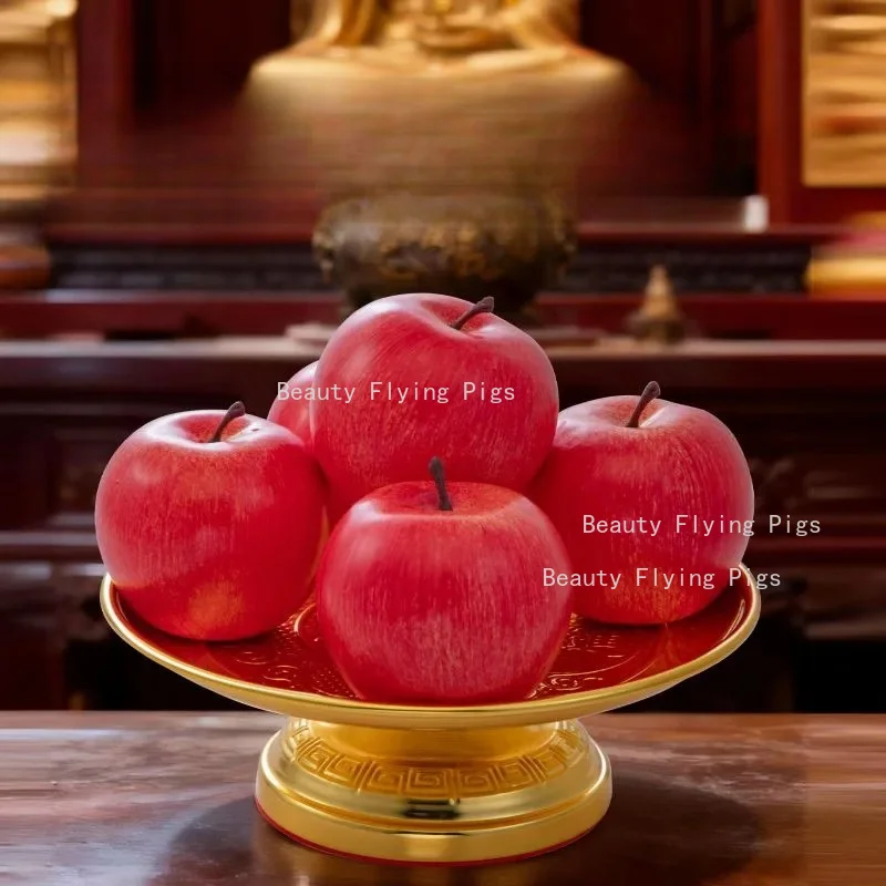Alloy Fruit Platter Chinese Style Buddha Front Fruit Platter Household Sacrificial Fruit Platter Snack Storage Circular Tray