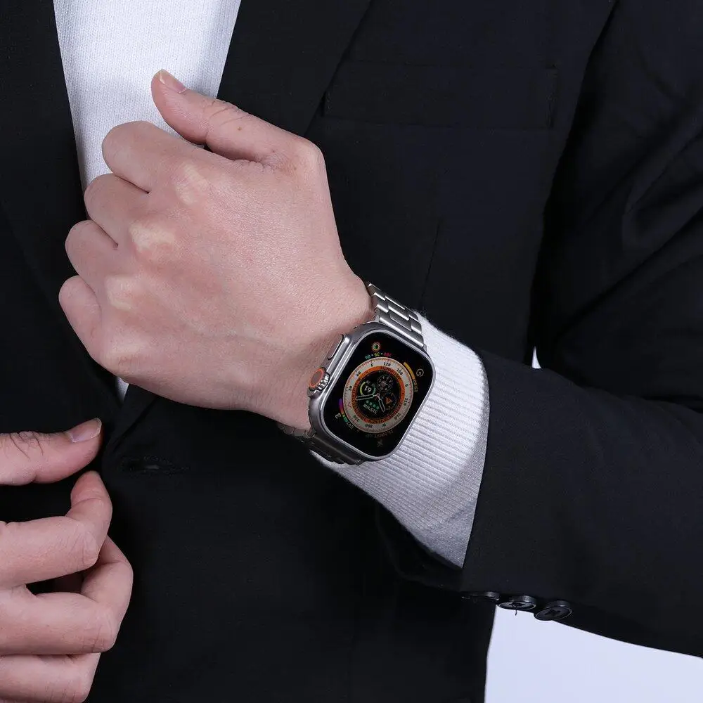 Metallarmband für Apple Watch 49mm 45mm 41mm 46mm 44mm Edelstahl Correa Armband Gürtel Iwatch 42mm Serie 12 11 10 Ultra 3 4 – Detail 4