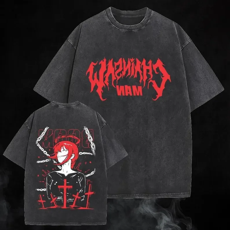 

Комплект обуви на высоком каблуке в стиле ретро-аниме 2026 Chainsw - Футболка из чистого хлопка - Удобная, дышащая, высококачественная одежда в стиле Y2K