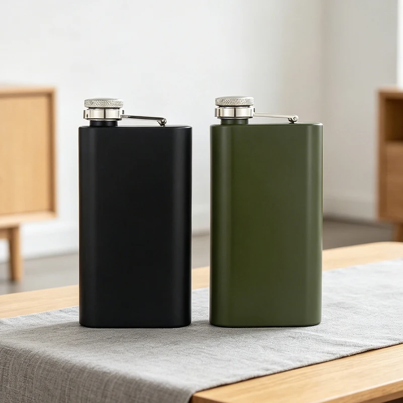 5oz Portable Hip Flask Stainless Steel Square Flagon Whiskey Vodka Wine Pot Alcohol Drinking Pocket Bottle Outdoor Travel Flask