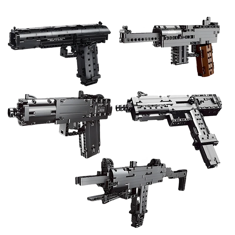 Desert Eagle Pistol Submachine Gun Assembled Building Blocks Model MOC Army Firearms Series Bricks Weapons Sets Kid Toy Boy Gift