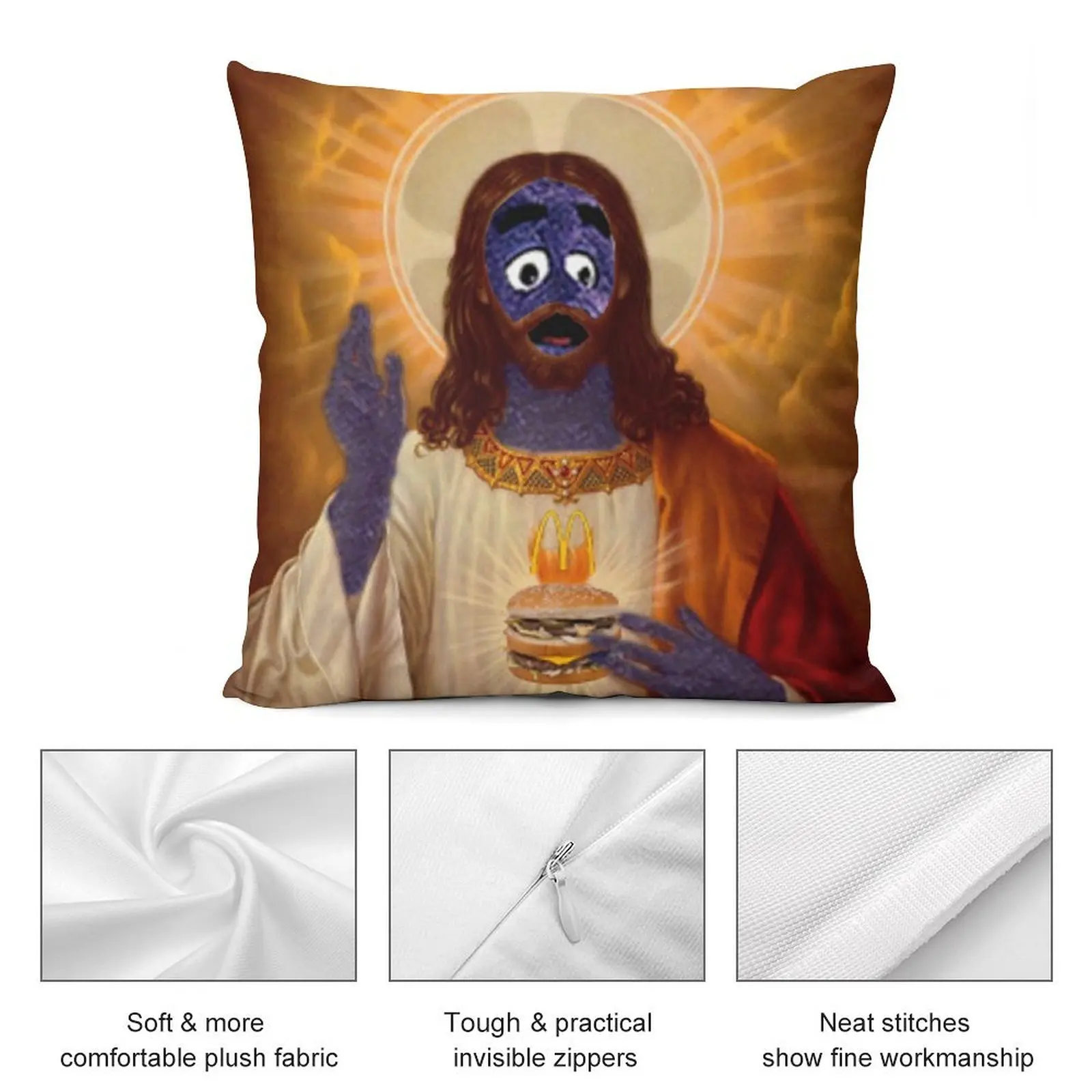 Grimace Jesus Throw Pillow Embroidered Cushion Cover pillow cover luxury christmas ornaments 2025 Cushion Cover Luxury pillow