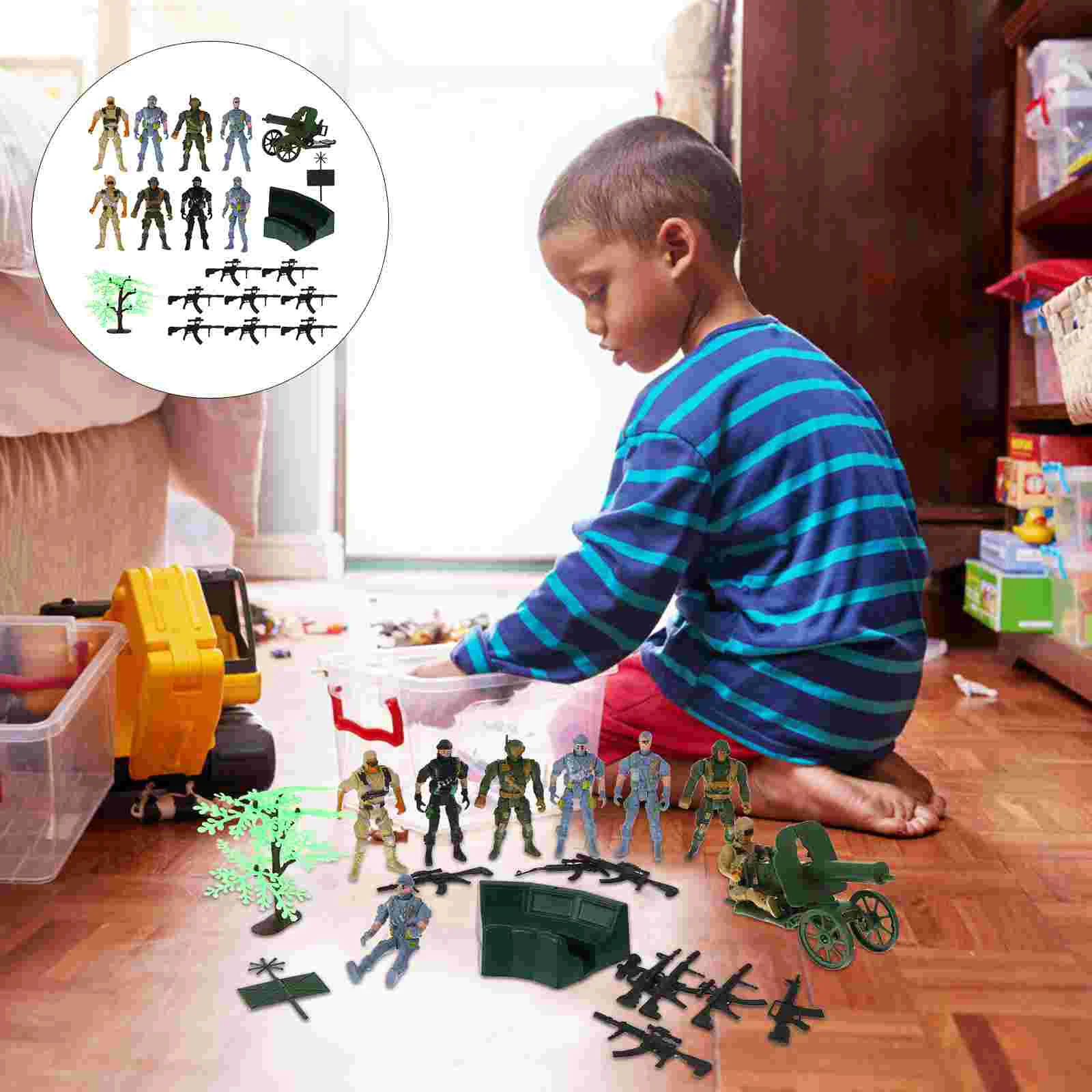 19 Pcs/1 Soldier Model Child Childrens Toys Kids Plastic Simulation