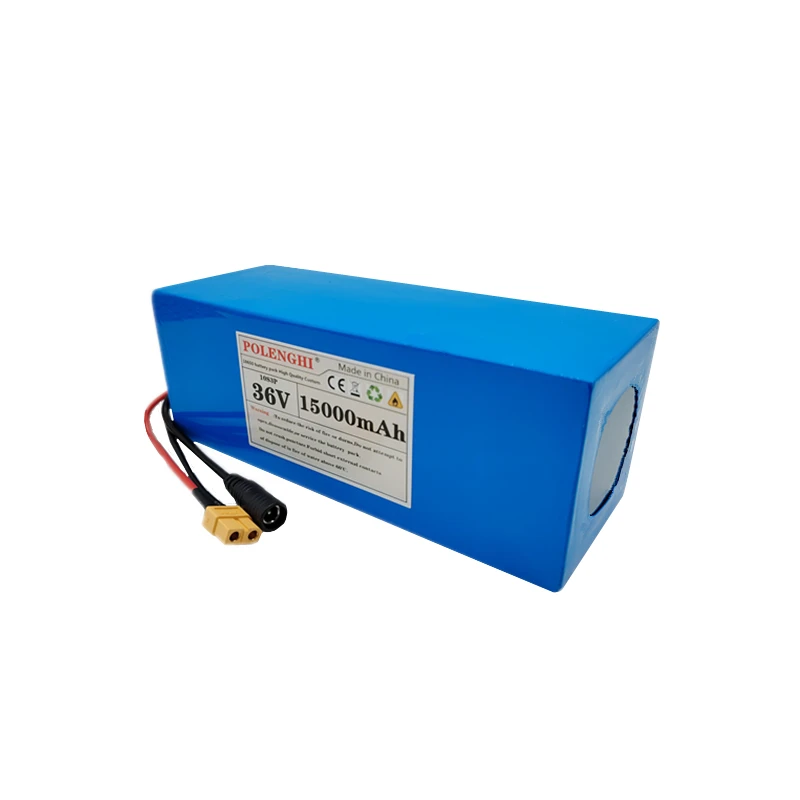 High capacity XT-60 36V 15-20Ah 10S3P 18650 rechargeable lithium-ion battery pack with built-in intelligent BMS protection board