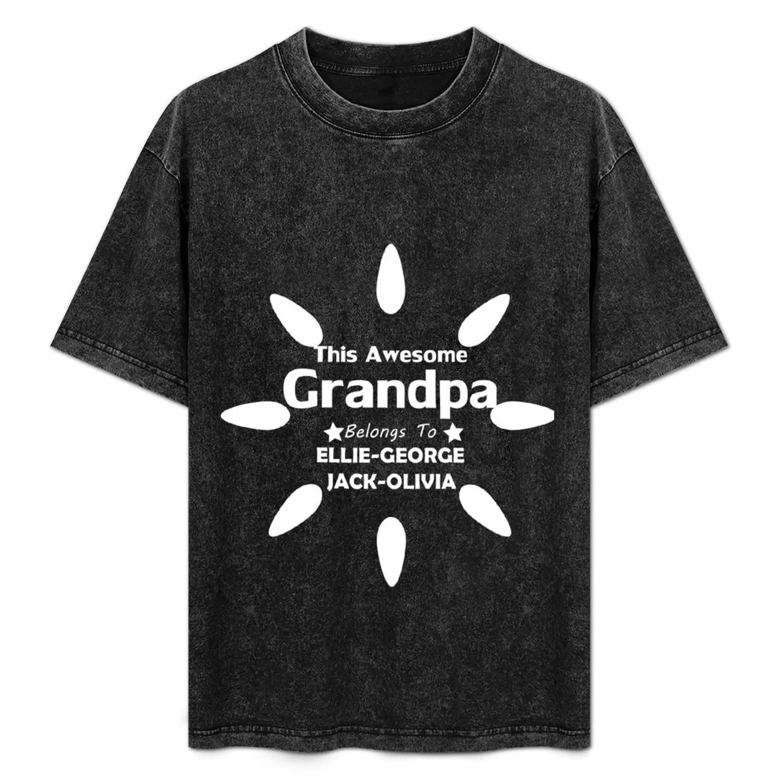 

This Awesome Grandpa Belongs To... T-Shirt Everyday Wear Basic Short Sleeve Top