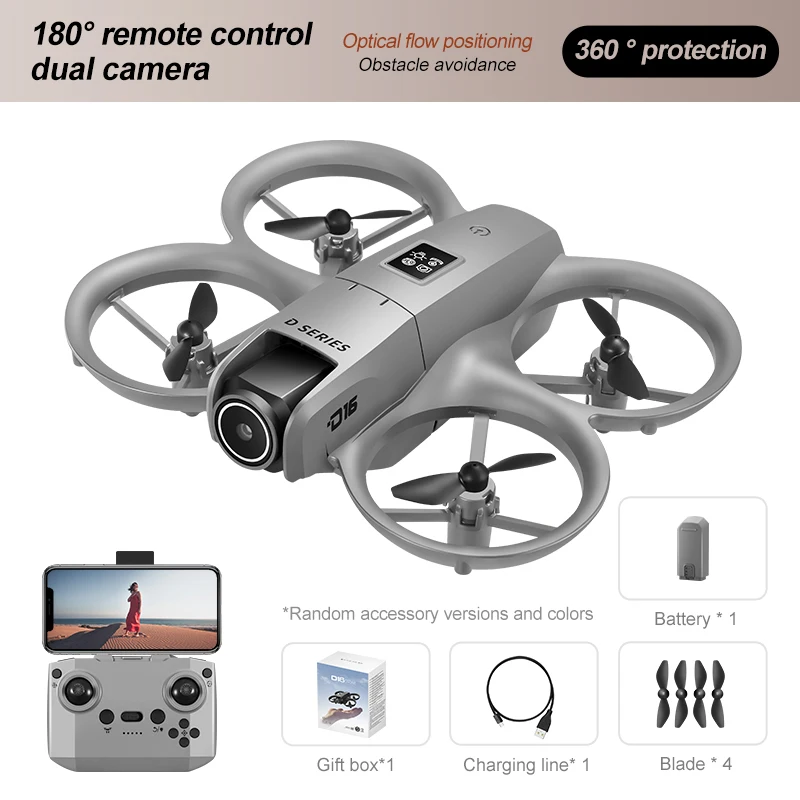 D16 Mini-Drohne 8K HD Doppelkamera Professionell 180° ° Elektrisch verstellbare GPS-Positionierung Hindernisvermeidung Bürstenlose UAV 15000M