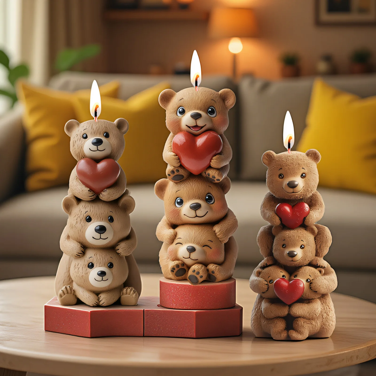 

3D The bear family Animals Shape Silicone Craft Candle Mold DIY Scented Candles Handmade Home Decoration Gifts