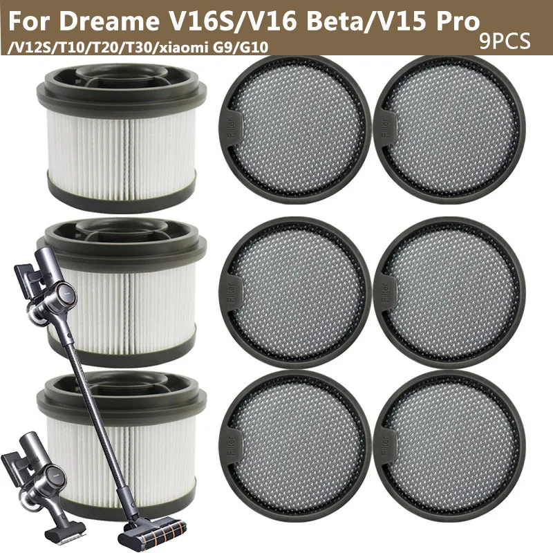 For Xiaomi G9/G10 Replaceable Front Rear Filter Screens Parts For Dreame V16S V16 Beta V15 Pro V12S T10 T20 T30 Vacuum Cleaner
