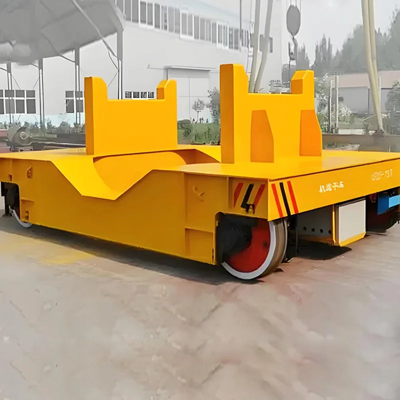 Steel ladle alloy smelting ladle transfer car 100T steel rail wheel heavy-duty electric steel ladle flat car