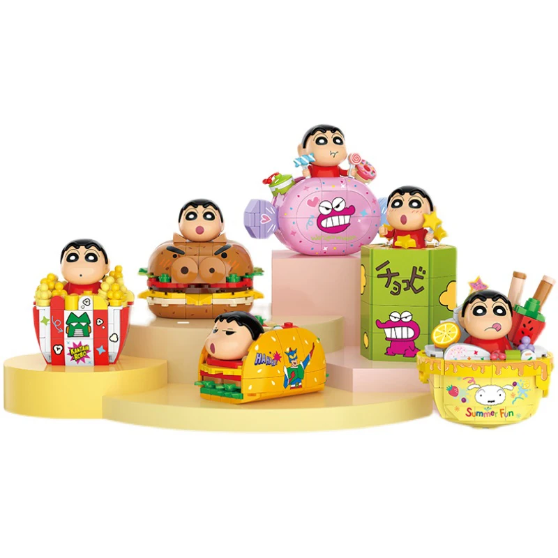 

Anime Crayon Shin-chan Building Block Assembly Educational Toy Boys and Girls Unboxing Confirmation Birthday Gift Peripheral