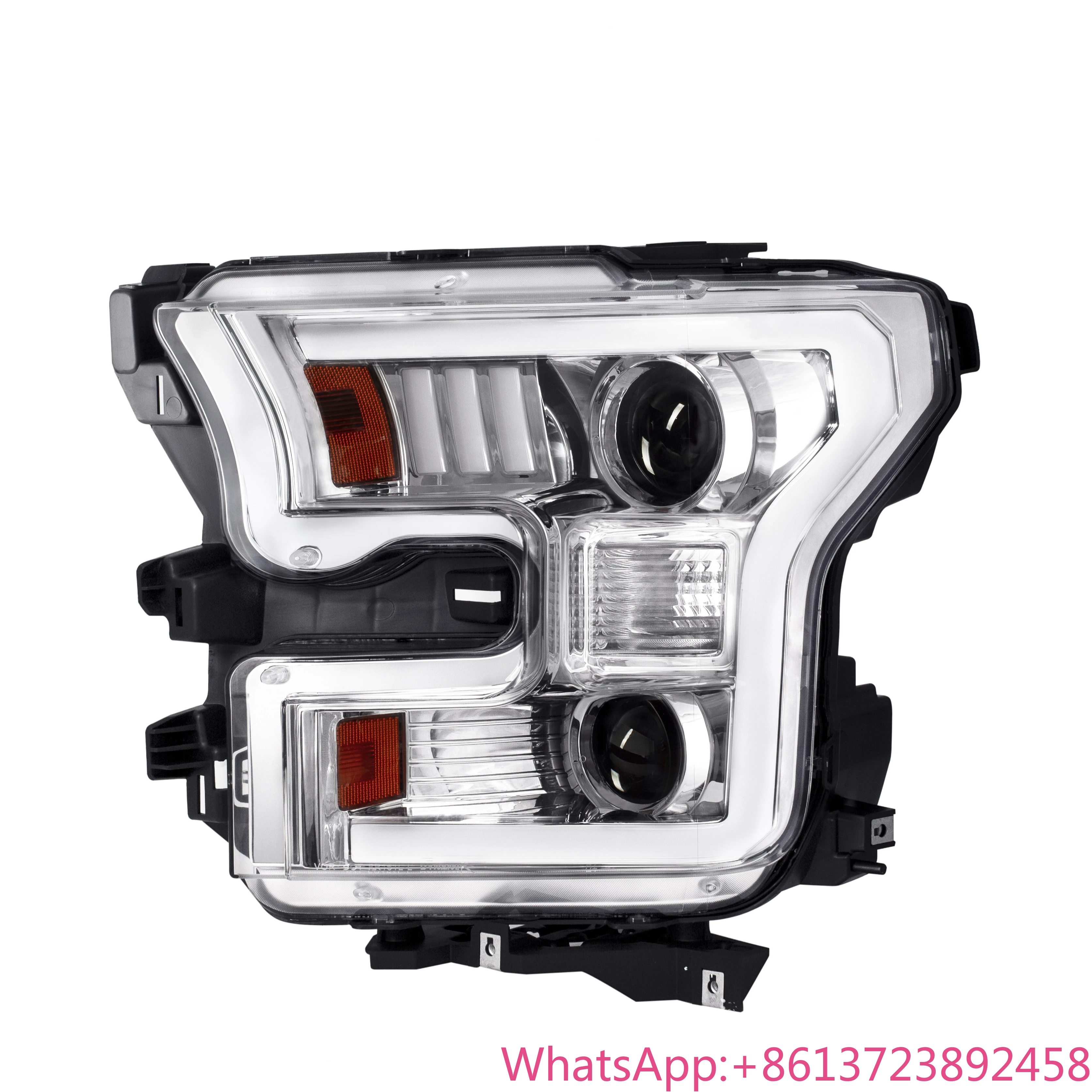 

Hot-selling Front light LED Bar Projector Headlights DRL+LED Signal/Projector FOR 2015-2017 Ford F-150 (Chromed /Clear)