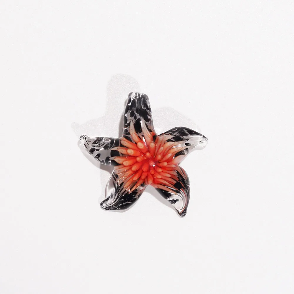 QianBei hecho a mano Murano Murano vidrio mezcla de colores reticular estrella de mar flor colgantes apto para collar nueva llegada