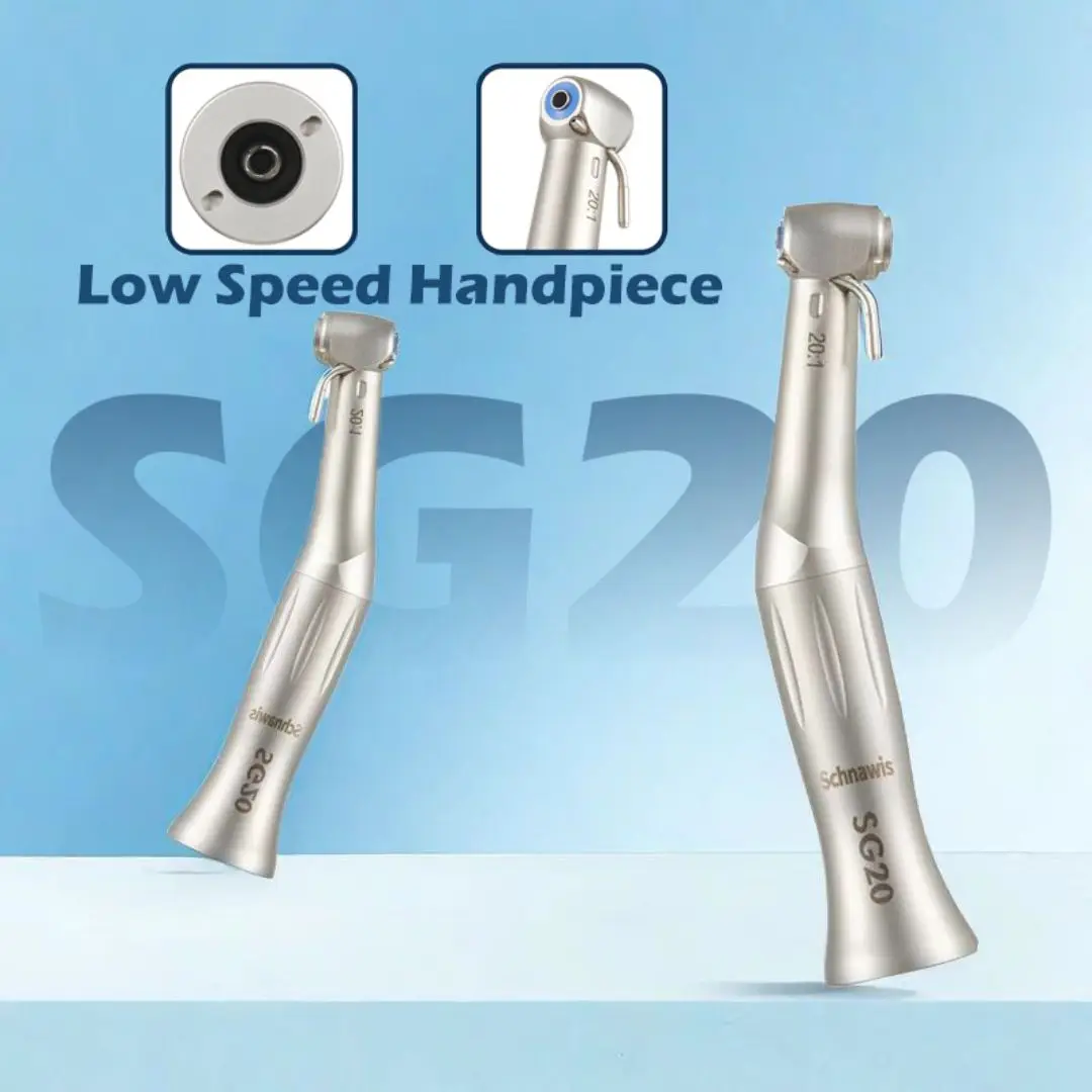 

SG20 contraangulo Dental Low Speed Handpiece 20:1 Reduction Implant Surgery Contra Angle Handpiece Air Turbine