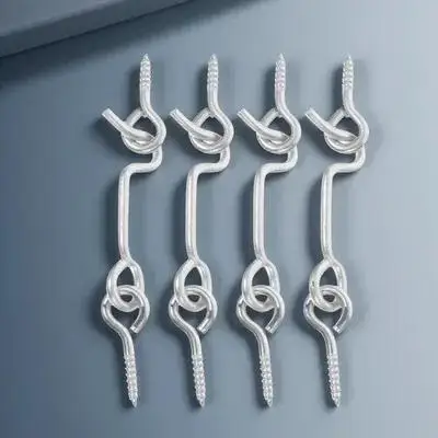 

4Sets Carbon Steel Hook and Eye Latch Door Hook Lock for Windproof Door Window Security Barn Farm Office Home Use Heavy Duty