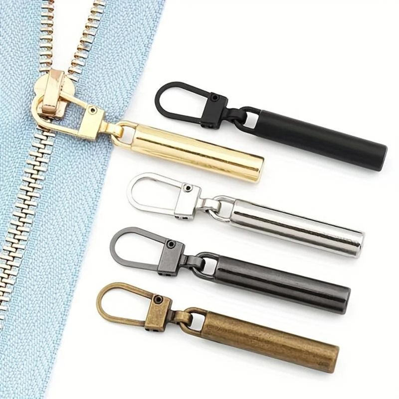 5Pcs Metal Zipper Slider Puller Instant Zipper Repair Kit Replacement For Broken Buckle Travel Bag Zipper Head DIY Sewing Crafts