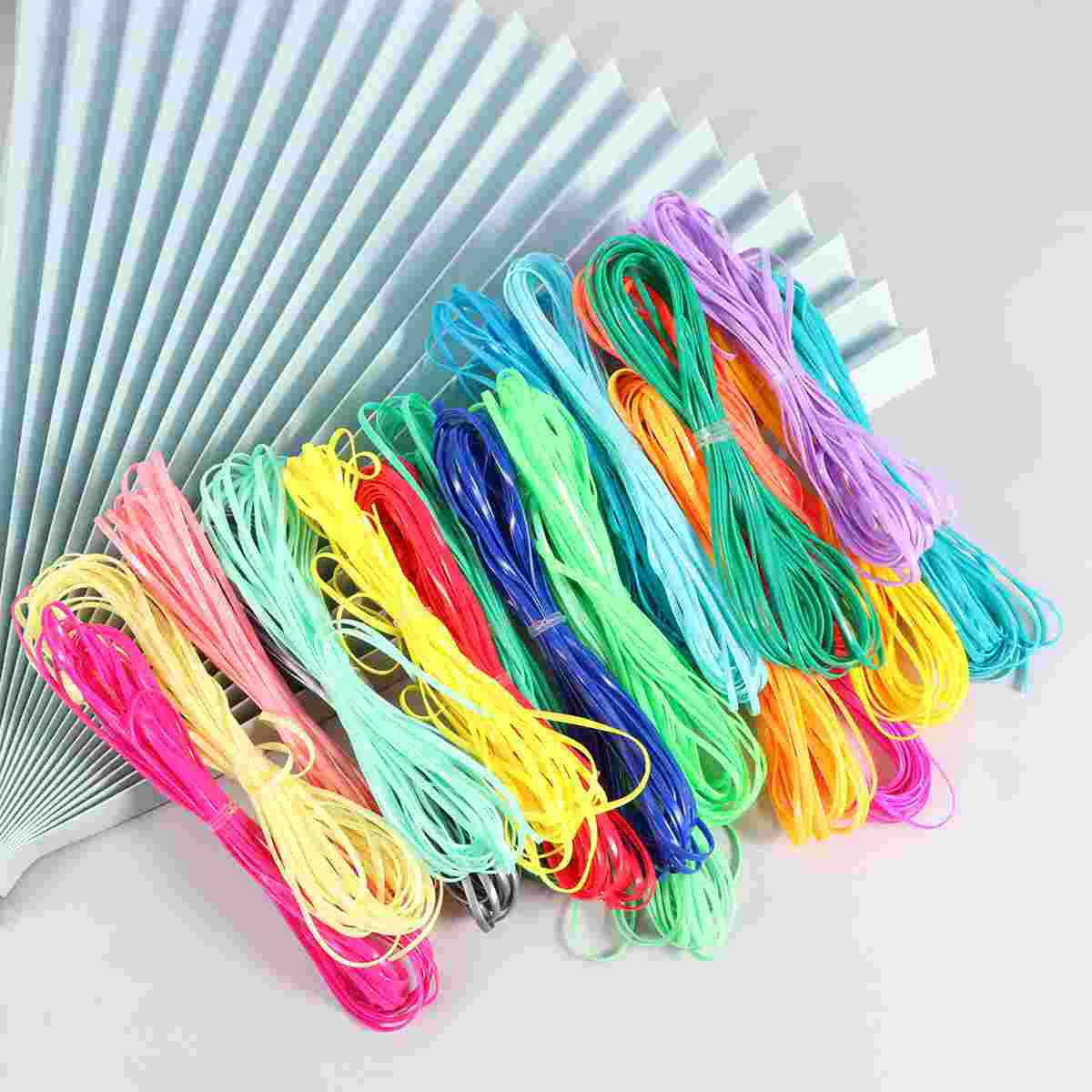 

20pcs DIY Braided Ropes PVC Colorful Braided String Plastic Multipurpose Braided Wire plastic rope PVC cord