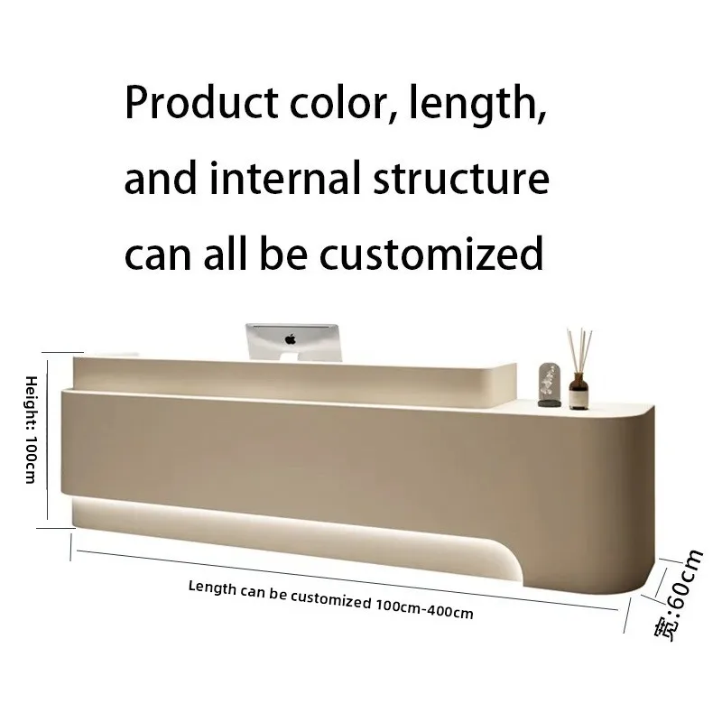 Modern Reception Desk with Counter, Commercial Reception Desk Retail Counter Checkout Front Desk for Office Lobby Salon