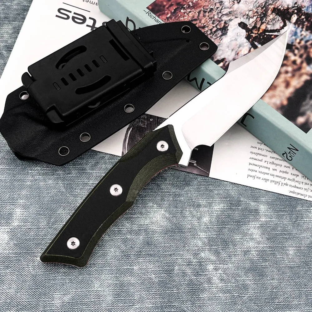 

Outdoor Jungle Fixed Knife D2 Steel Blade G10 Handle New Knives with Sheath Stainless Steel Knives Hiking Tool Survival Knives