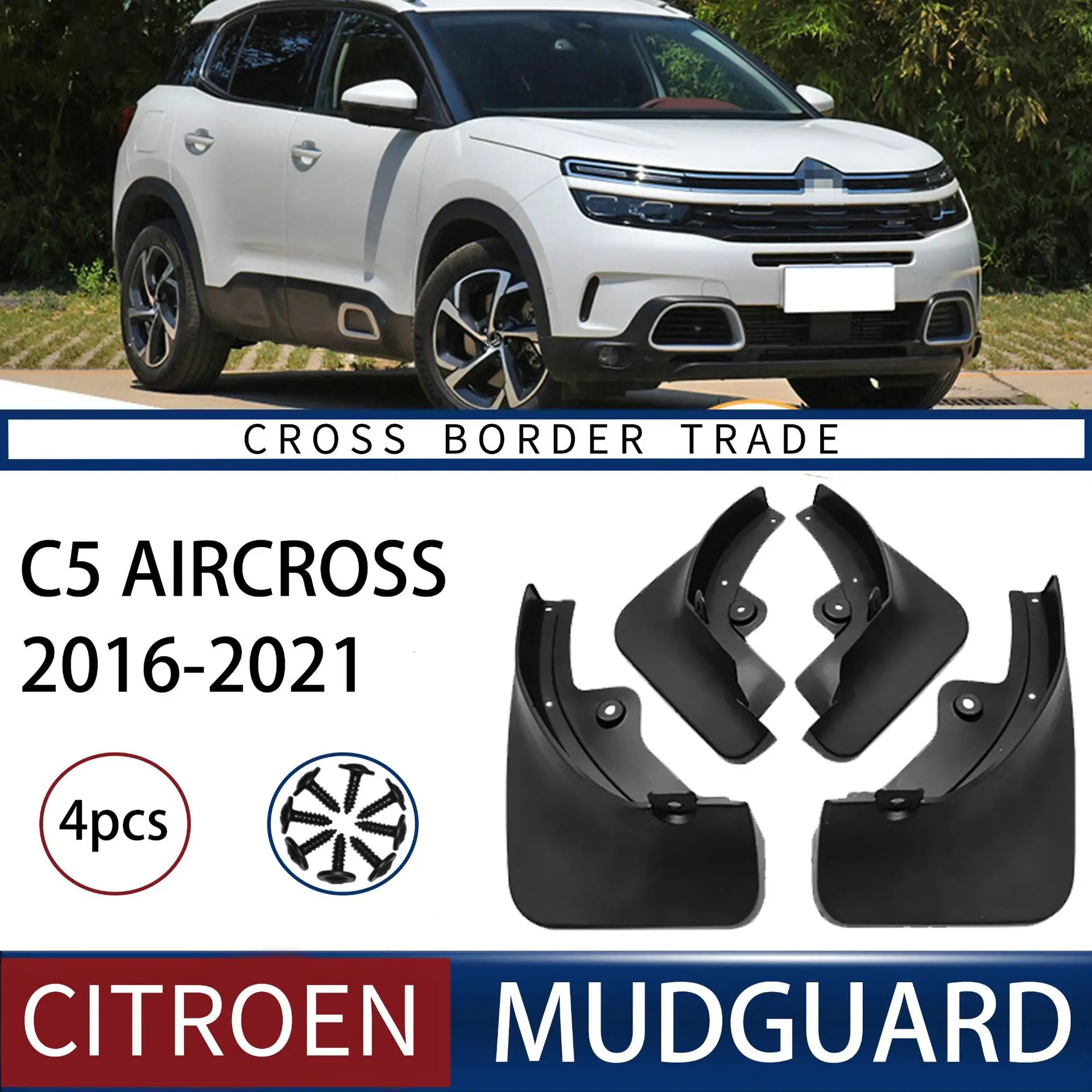 

FOR Citroen C5 AIRCROSS 2016-2021 Car Molded Mud Flaps Splash Guards Mudguards Front Rear Styling Front Rear Car Accessories