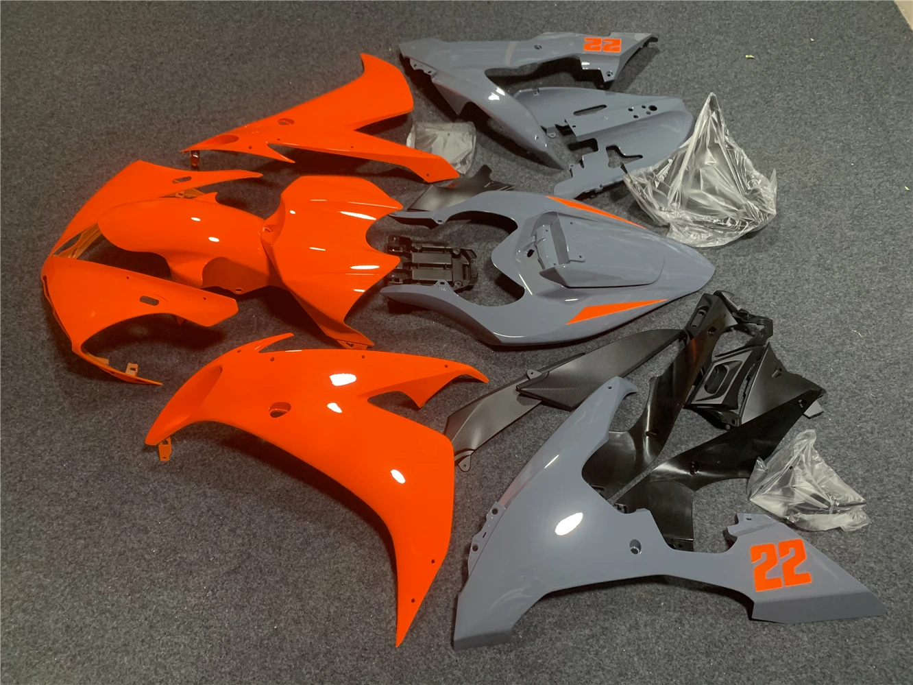 Motorcycle Fairing Kit for Yamaha R1 04-06 YZF1000 2004 2005 2006 Fairing Fluorescent Orange color cement grey