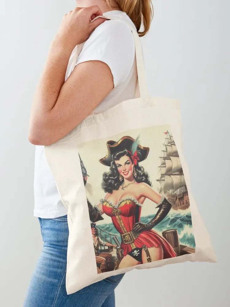 

Vintage Pirate Pin Up Tote Bag Gift bags canvas tote bag Big bag women personalized tote