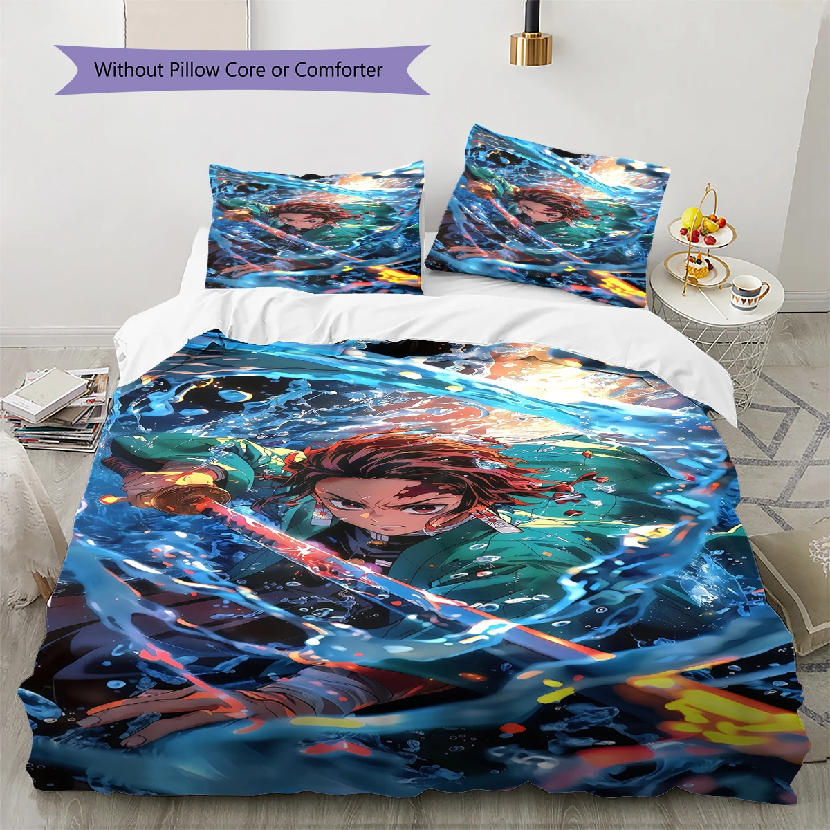 Demon Slayer Duvet Cover Soft Comfortable, Kids Bedding Gift, Size with Different Sizes -HE23