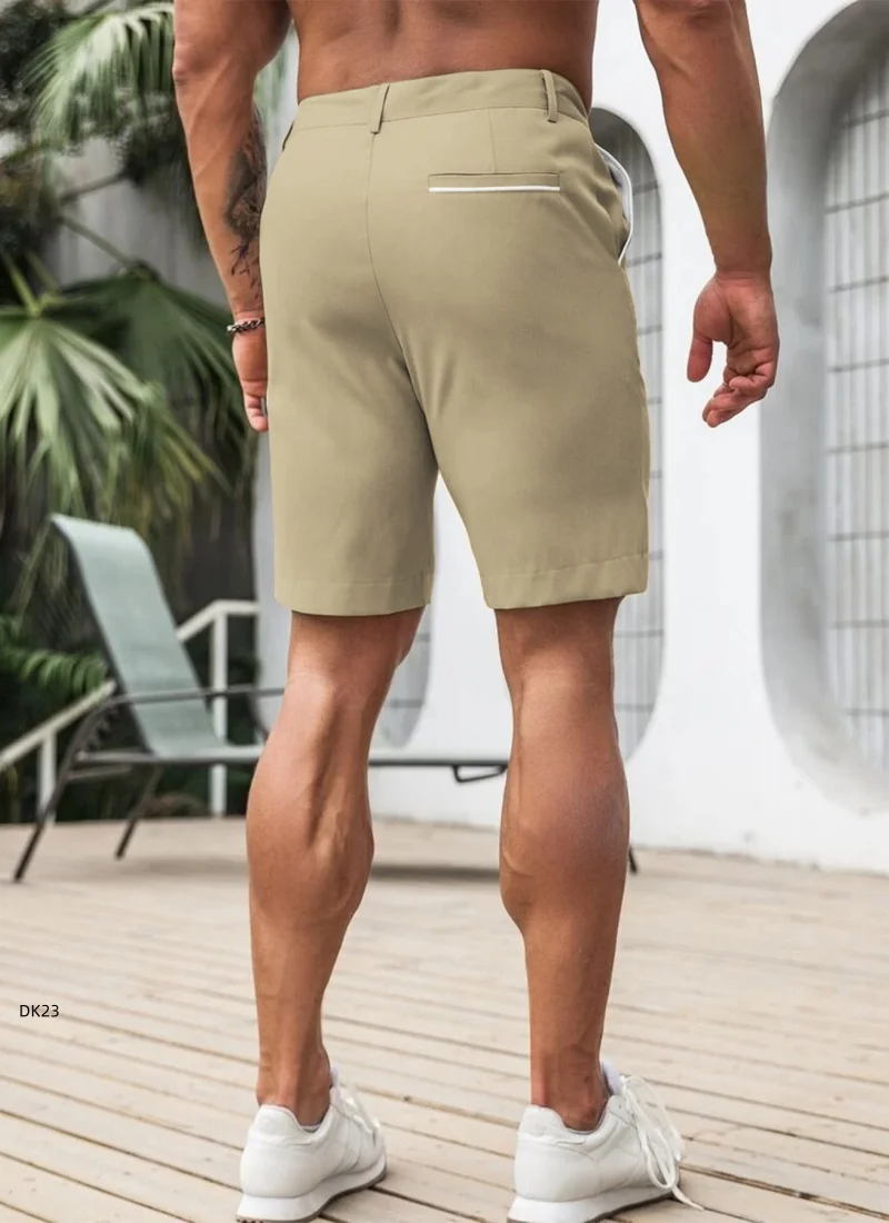 Fotografia 6: Bermudas Masculinas de Verão em Cor Sólida com Cintura Elástica, Confortáveis e de Corte Prático, Novas Chegadas