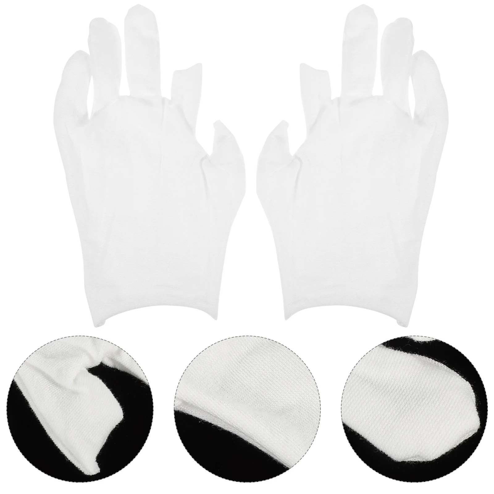 12 Pairs Jersey Mitts Miss Cotton Gloves Open Finger Women Housework Working for