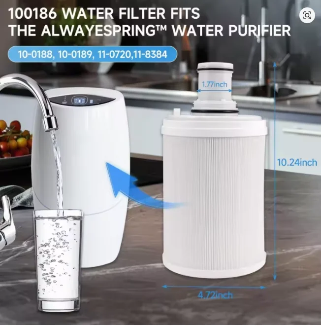 Applicable To Espring/Amway 100186M 100188CH Water Purifier Filter Cartridge Front Filter HEPA Activated Carbon Filtration