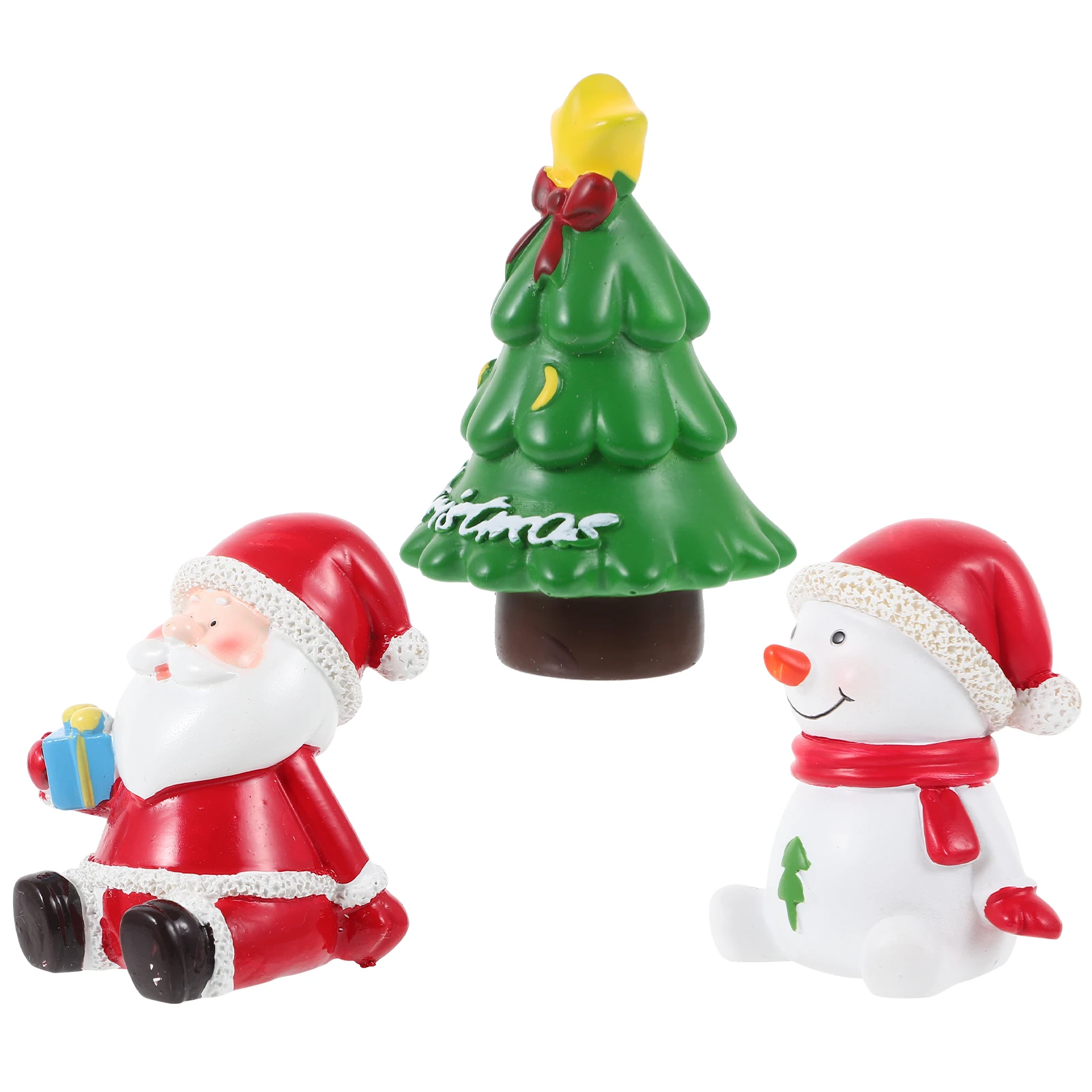 

3Pcs Christmas Santa Snowman Tree Micro Landscape Resin Decoration Aquarium Fish Tank Xmas Mini Ornaments Resin Statues