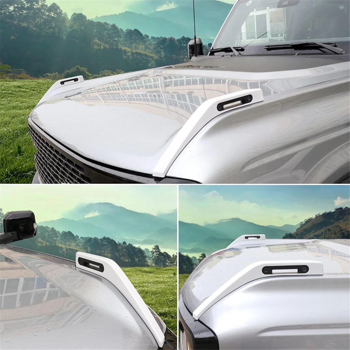 

Автомобильный капот, прицел, украшение, петля капота, накладка для Ford Bronco 2021-2024, внешние аксессуары, белый цвет